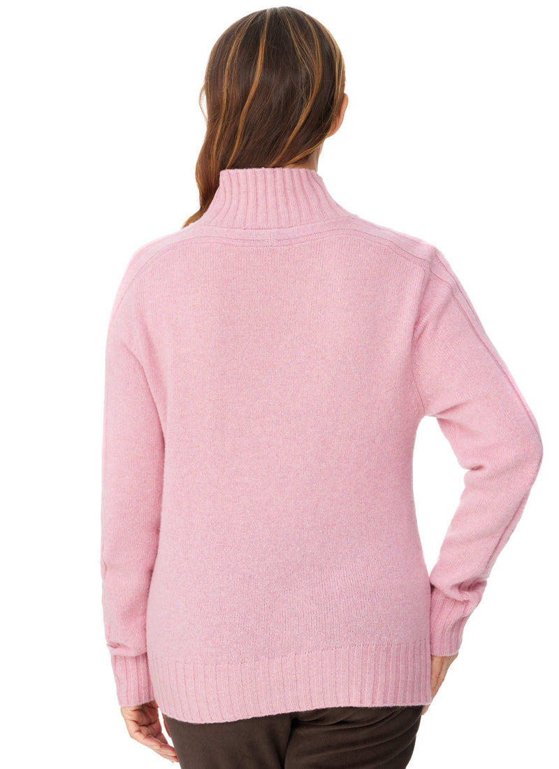 LIENA RIBBED SLEEVE PULLOVER - PINK BLUSH