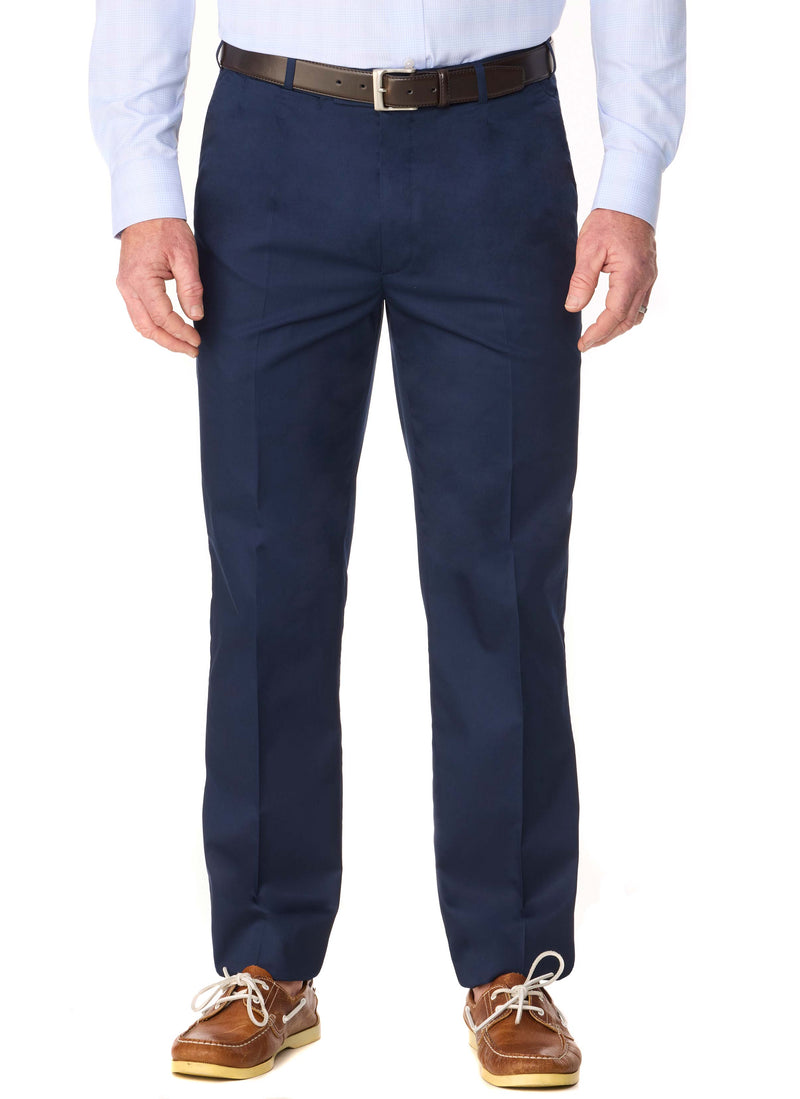 BREAMLEA SUMMER FLEXIWAIST CASUAL TROUSER - NAVY