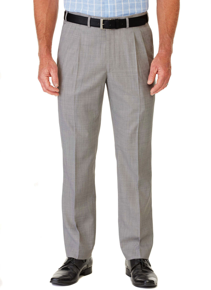 CHELSEA PLEATED LIGHT GREY FLEXIWAIST TROUSER