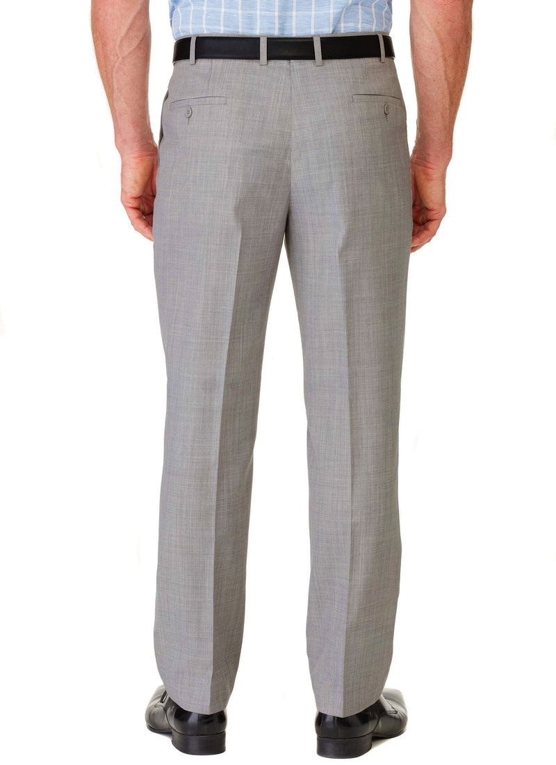 CHELSEA PLEATED LIGHT GREY FLEXIWAIST TROUSER