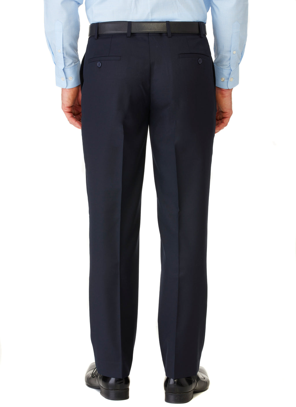 WARATAH FLAT FRONT NAVY FLEXIWAIST TROUSER