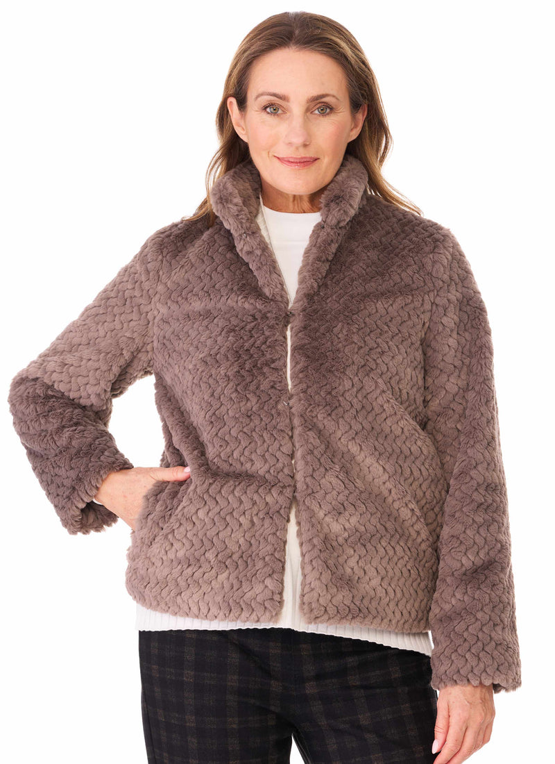 FRANCES LINED FAUX FUR JACKET