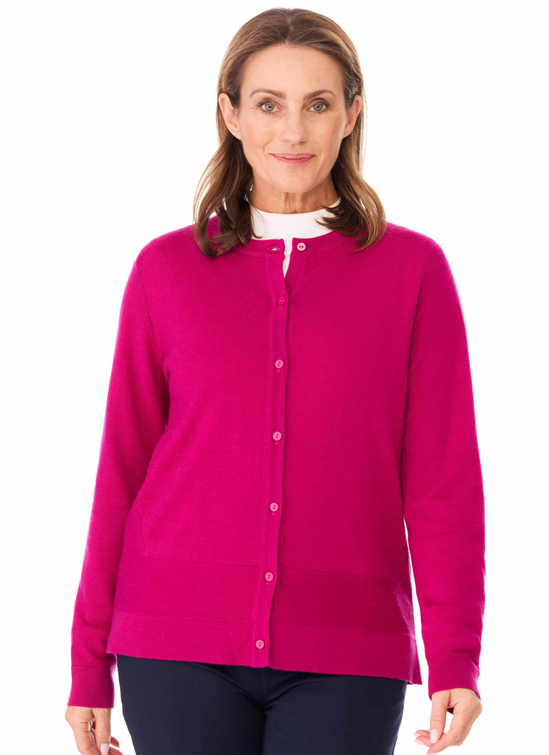 HIGHCROFT BTN CARDIGAN - MULBERRY