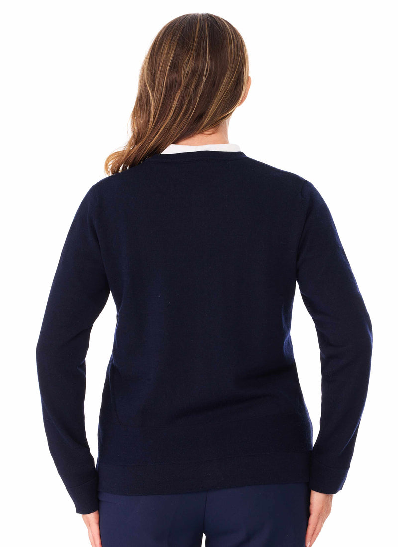 HIGHCROFT BTN CARDIGAN - NAVY