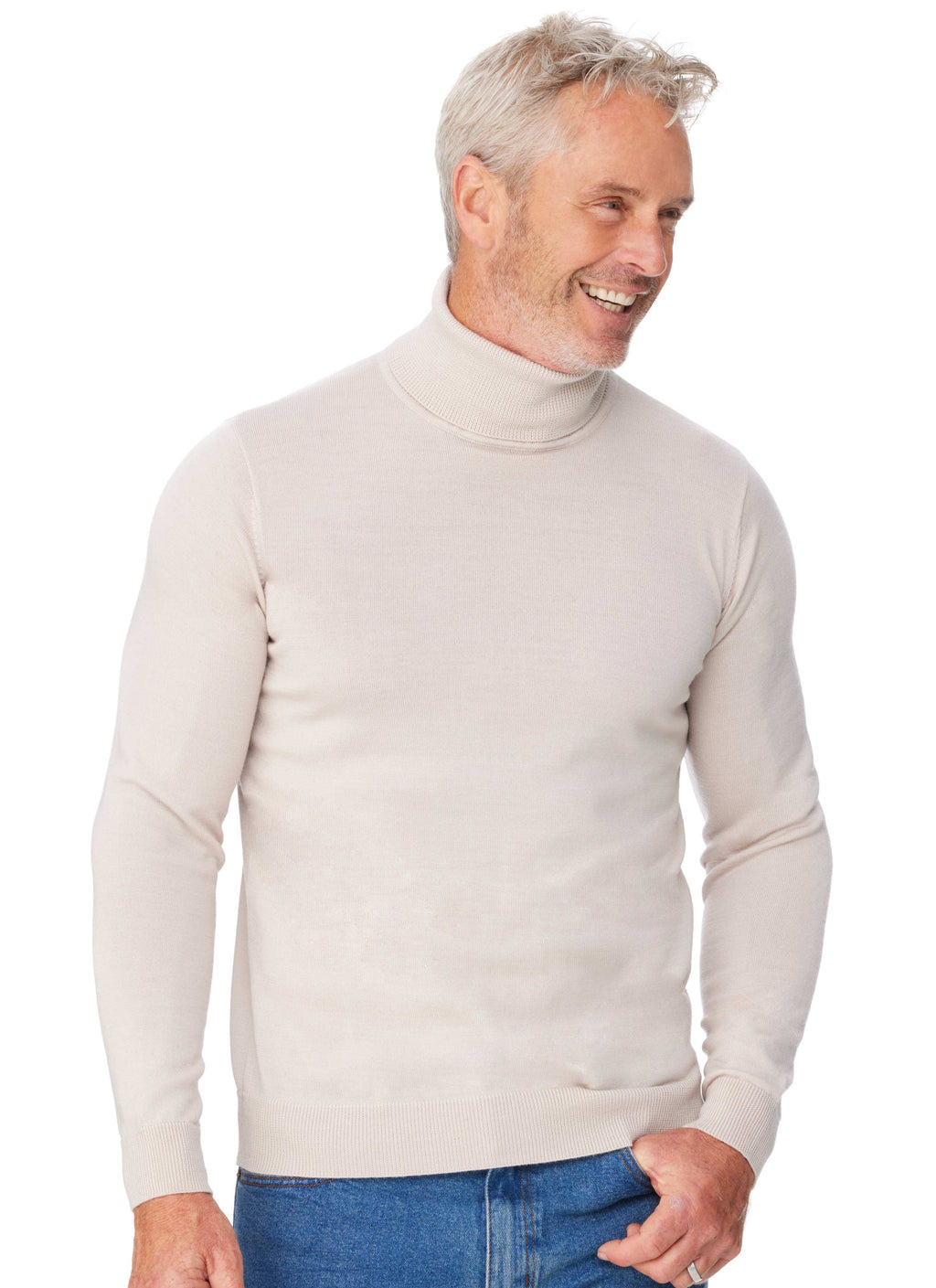 KELSO ROLL NECK PULLOVER - OATMEAL