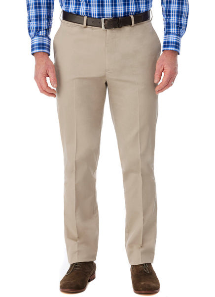 LOXTON CONTEMPORARY FIT CASUAL TROUSER - LIGHT KHAKI – Fletcher Jones ...