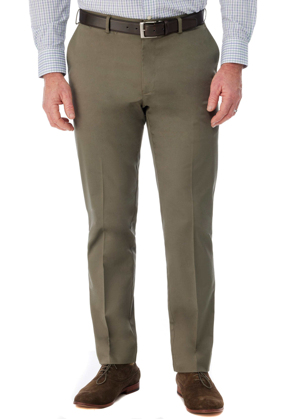 LOXTON CONTEMPORARY FIT CASUAL TROUSER - OLIVE