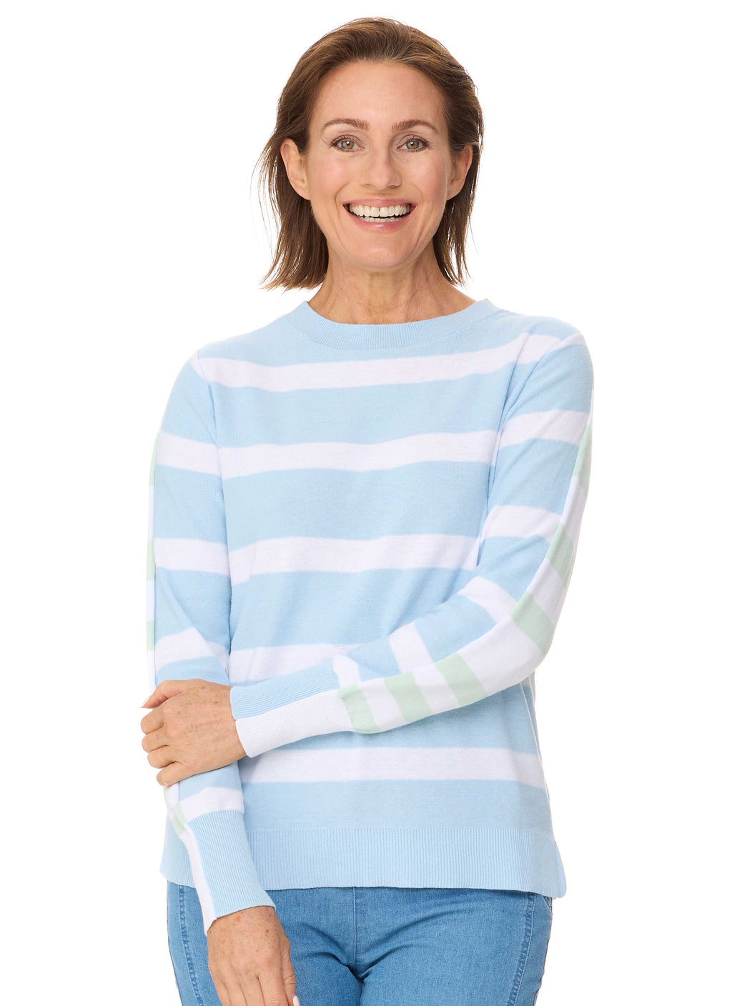 LEGANA STRIPED PULLOVER - BABY BLUE