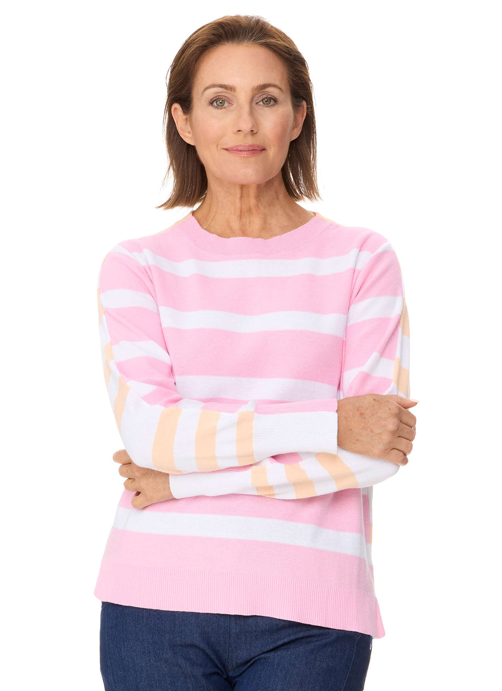 LEGANA STRIPED PULLOVER - BABY PINK