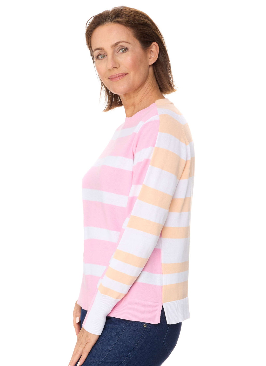 LEGANA STRIPED PULLOVER - BABY PINK