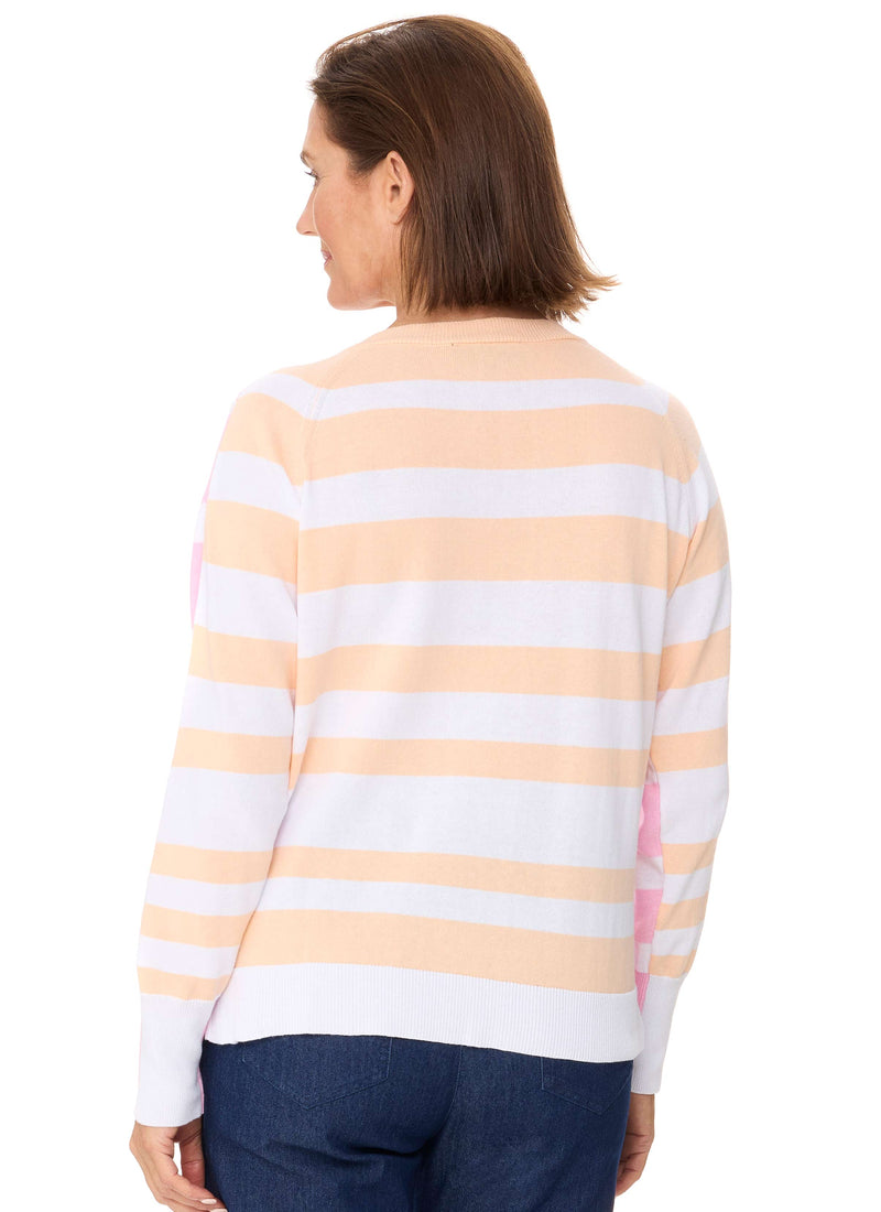 LEGANA STRIPED PULLOVER - BABY PINK