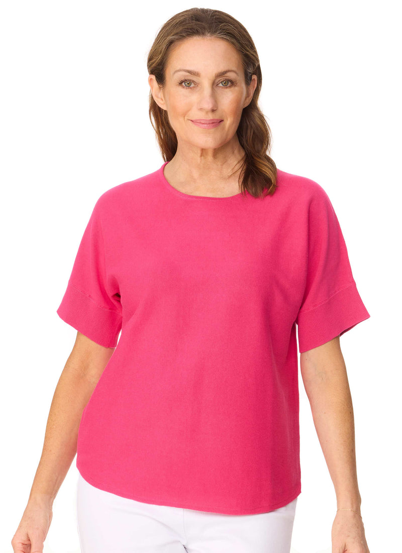 MOURA DOLMAN TOP- RASPBERRY