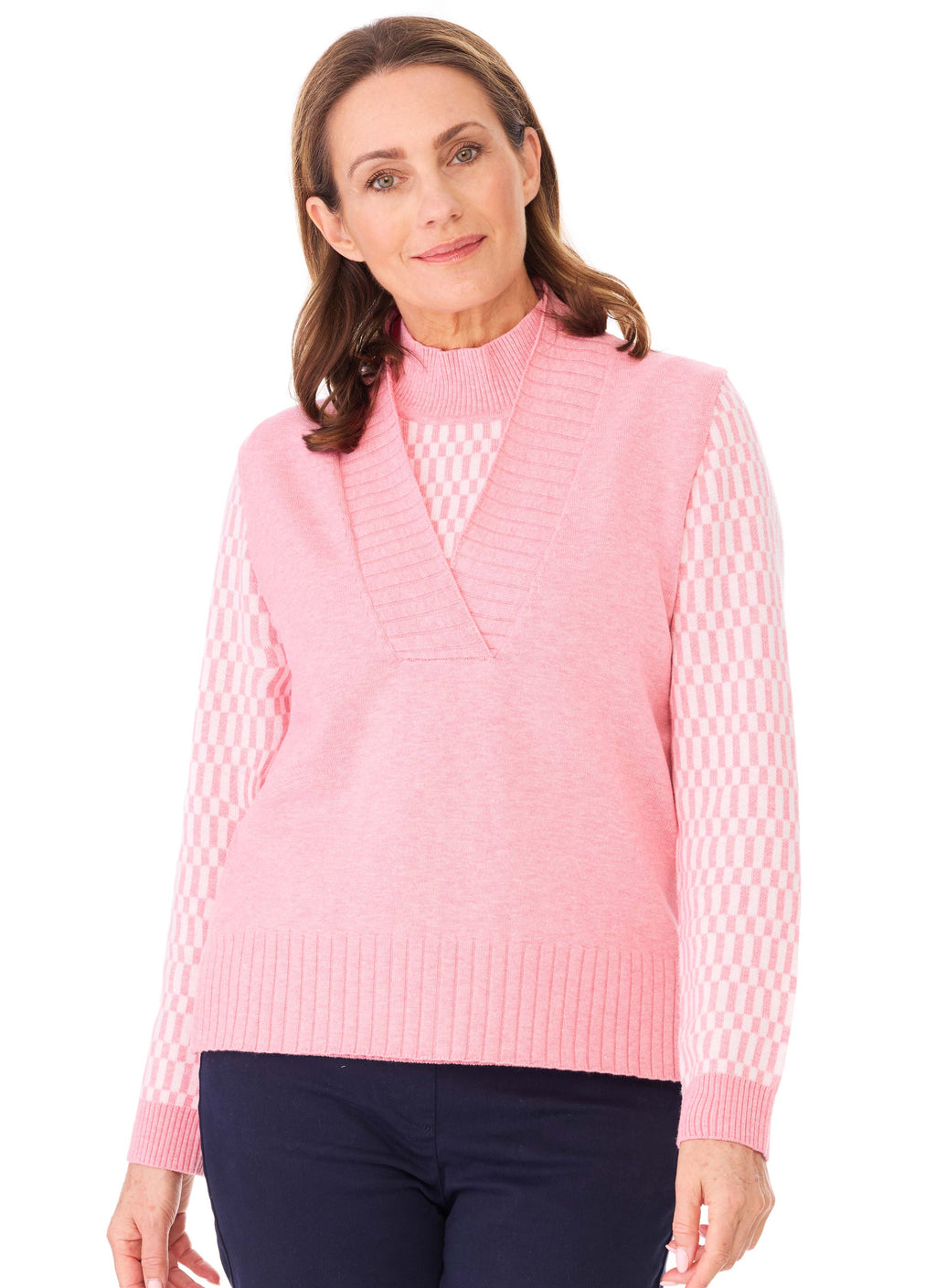 MYALLA PINK LEMONADE V-NECK RELAXED VEST