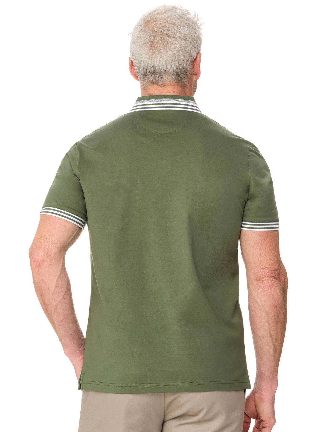 GREENDALE MERCERISED OLIVE POLO