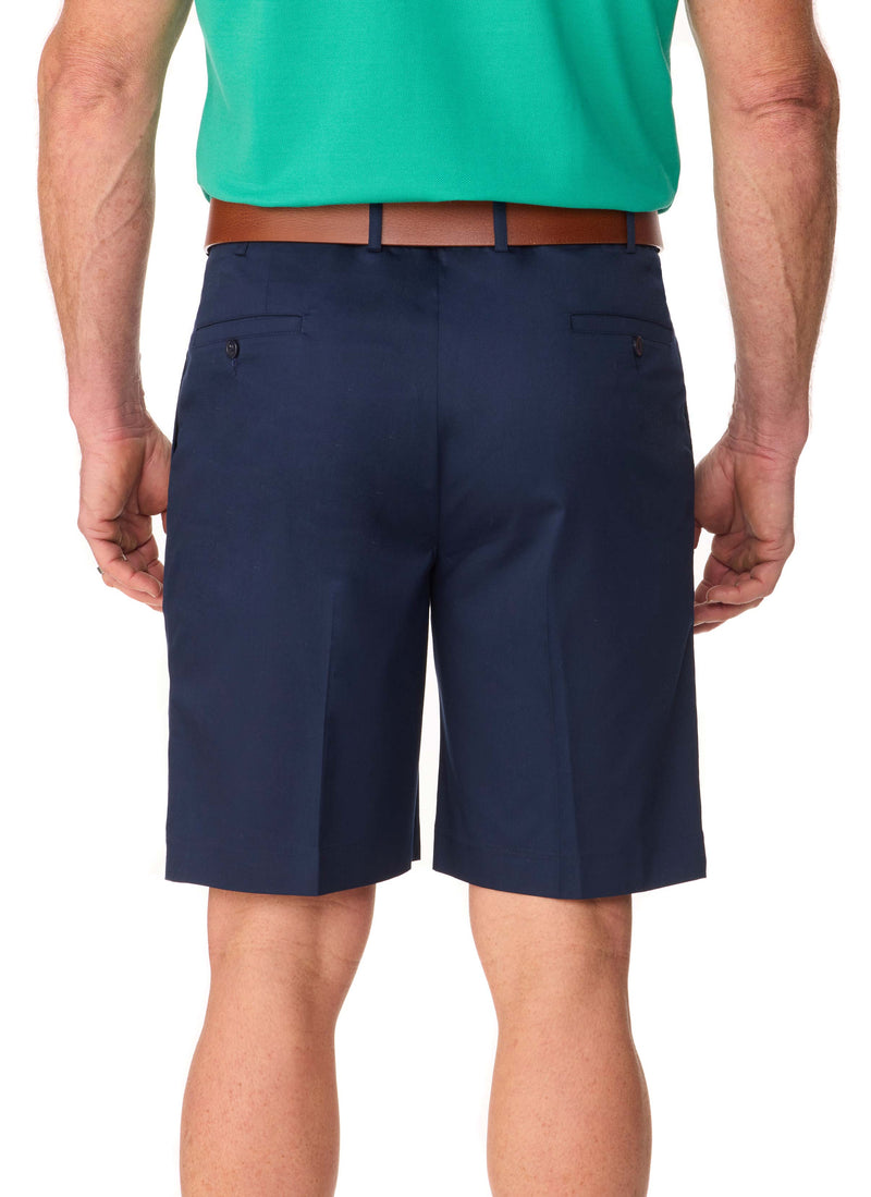 RIVERGLEN FLEXIWAIST PLEATED SHORT - NAVY