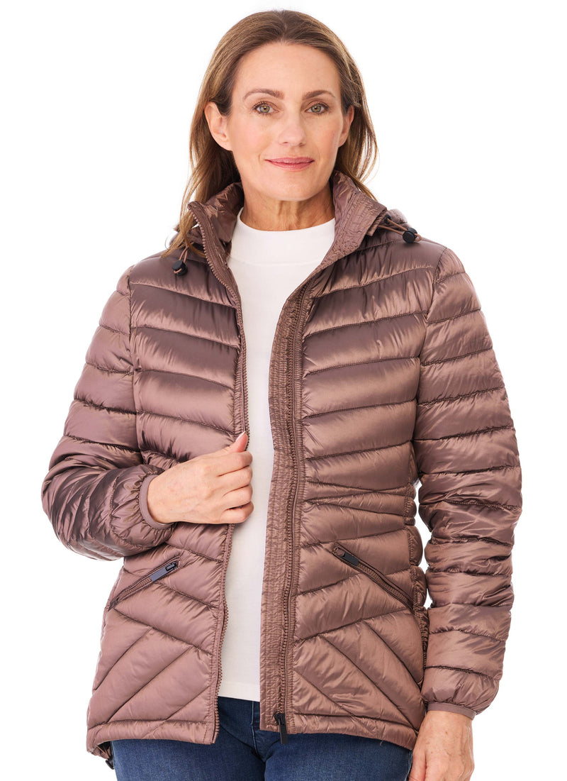 ROSLYN HOODED JACKET - LATTE