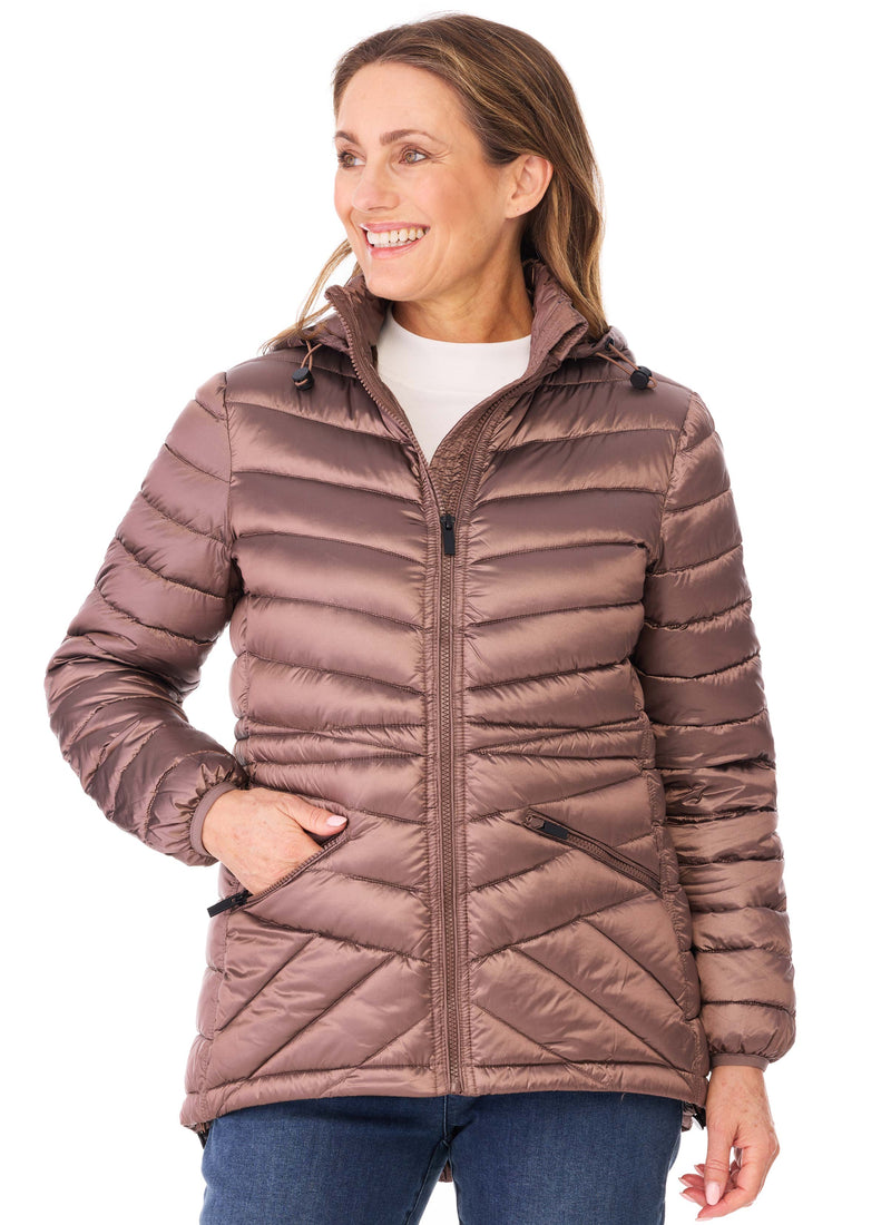 ROSLYN HOODED JACKET - LATTE