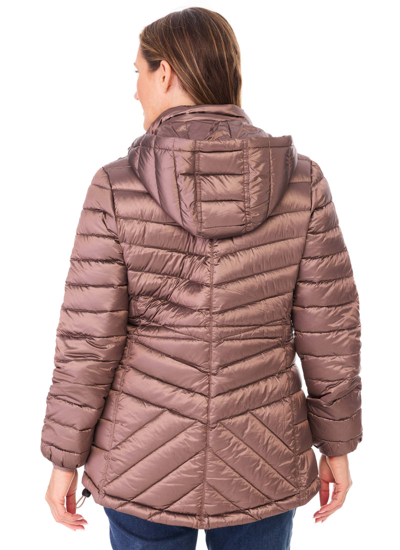 ROSLYN HOODED JACKET - LATTE