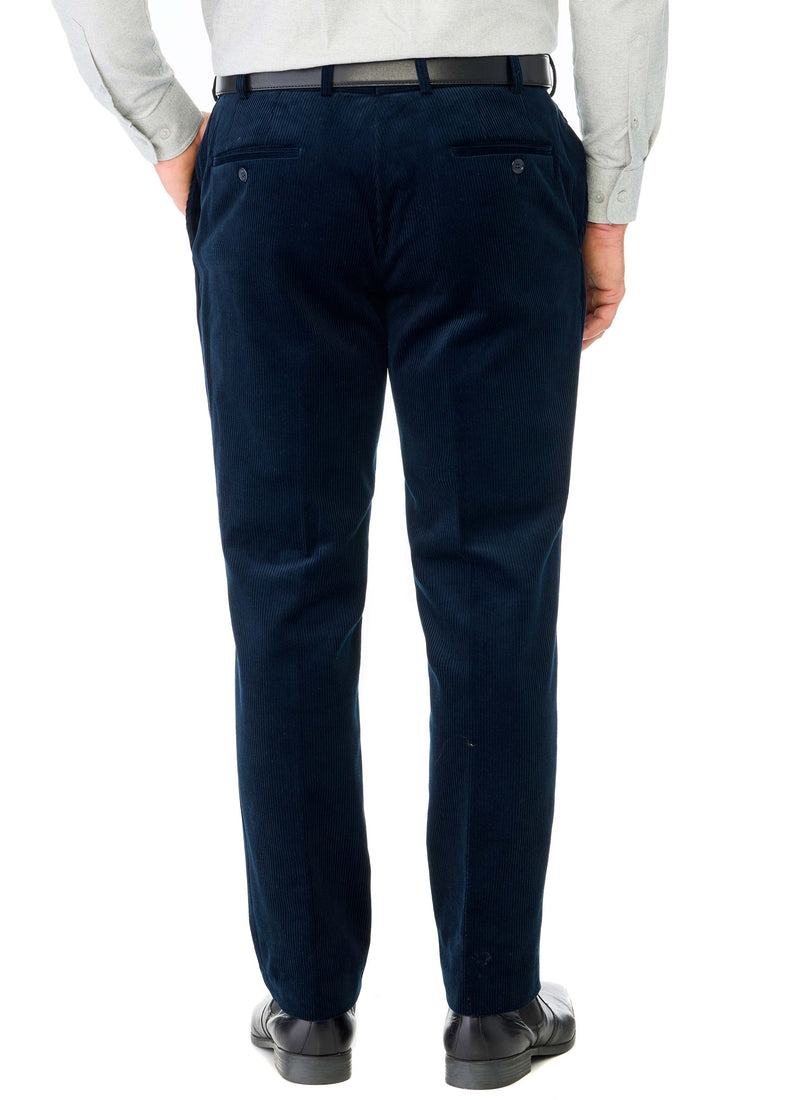 ROXBY DOWNS FLEXIWAIST DARK BLUE EUROPEAN CORD