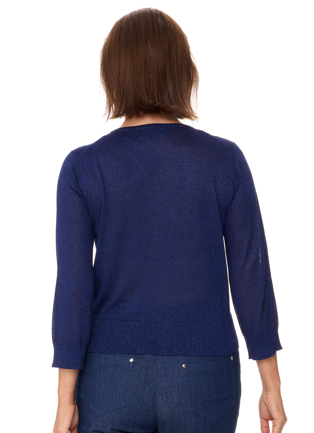 STRICKLAND SPARKLE CARDIGAN - DEEP BLUE