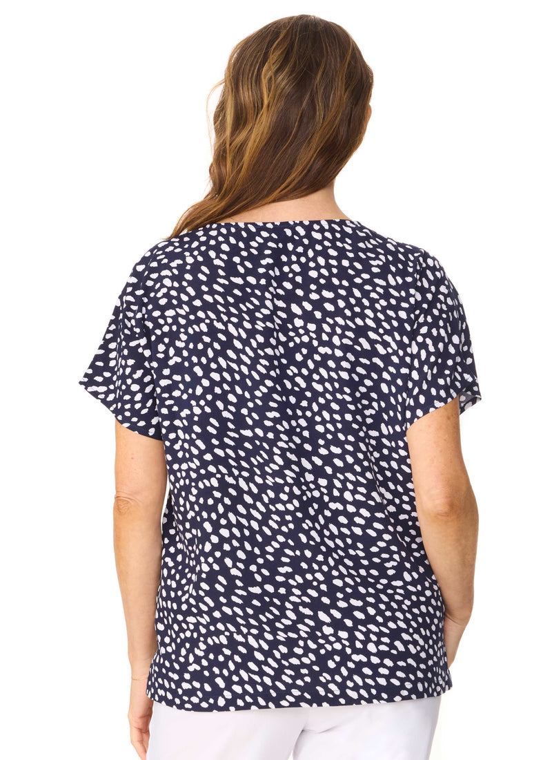 TANSEY TOP - NAVY TOP