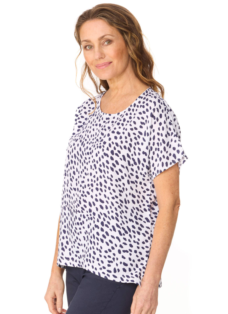 TANSEY TOP - WHITE DOT