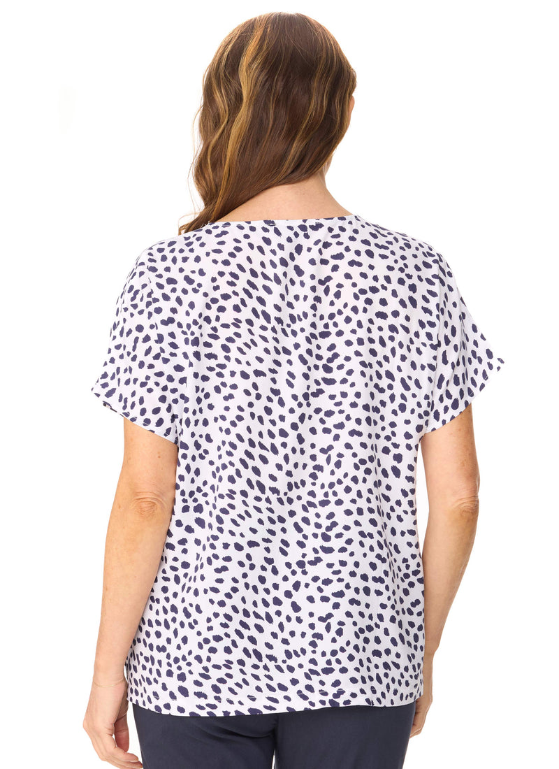 TANSEY TOP - WHITE DOT