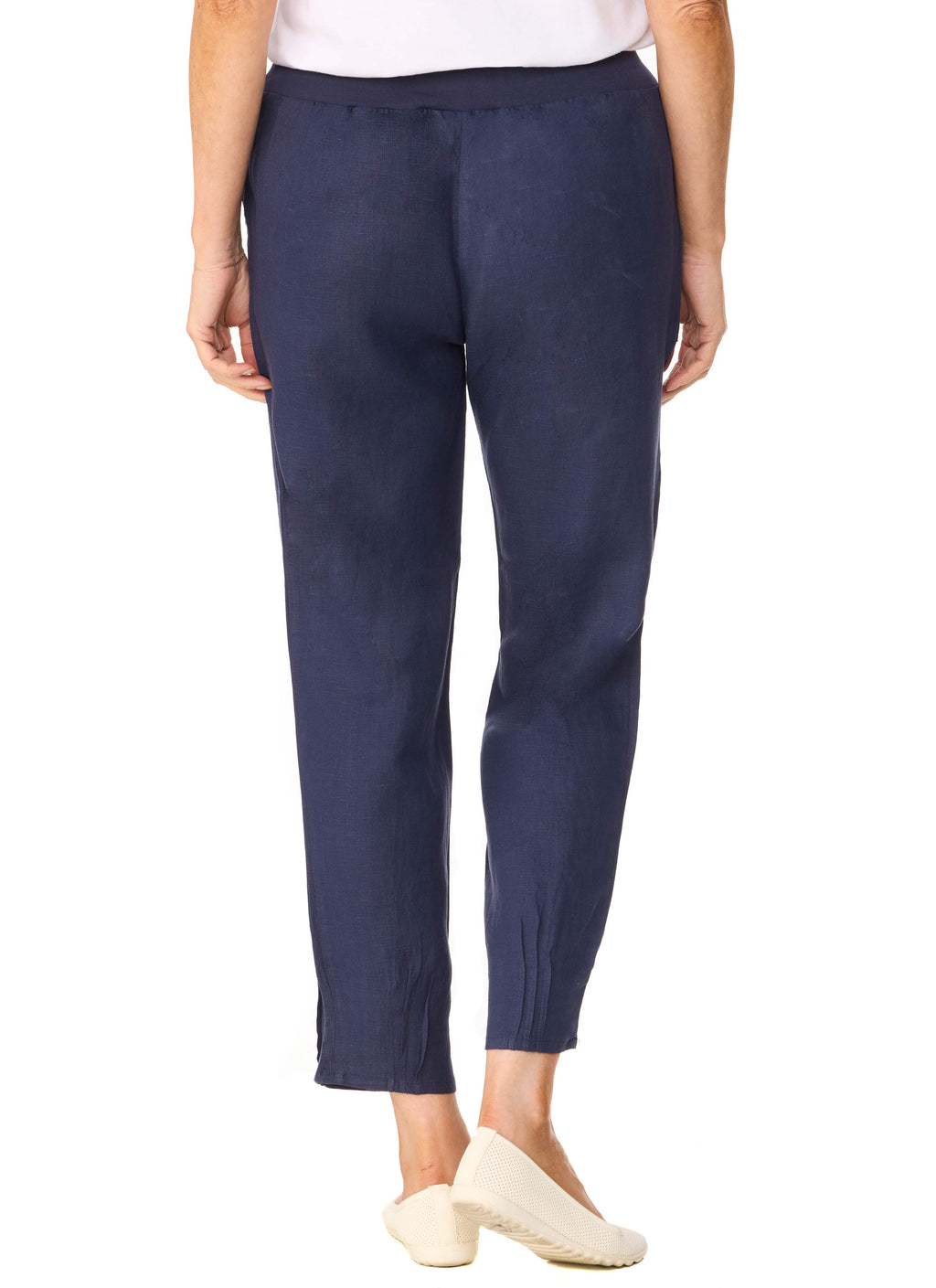 TELBA LINEN PANT - NAVY