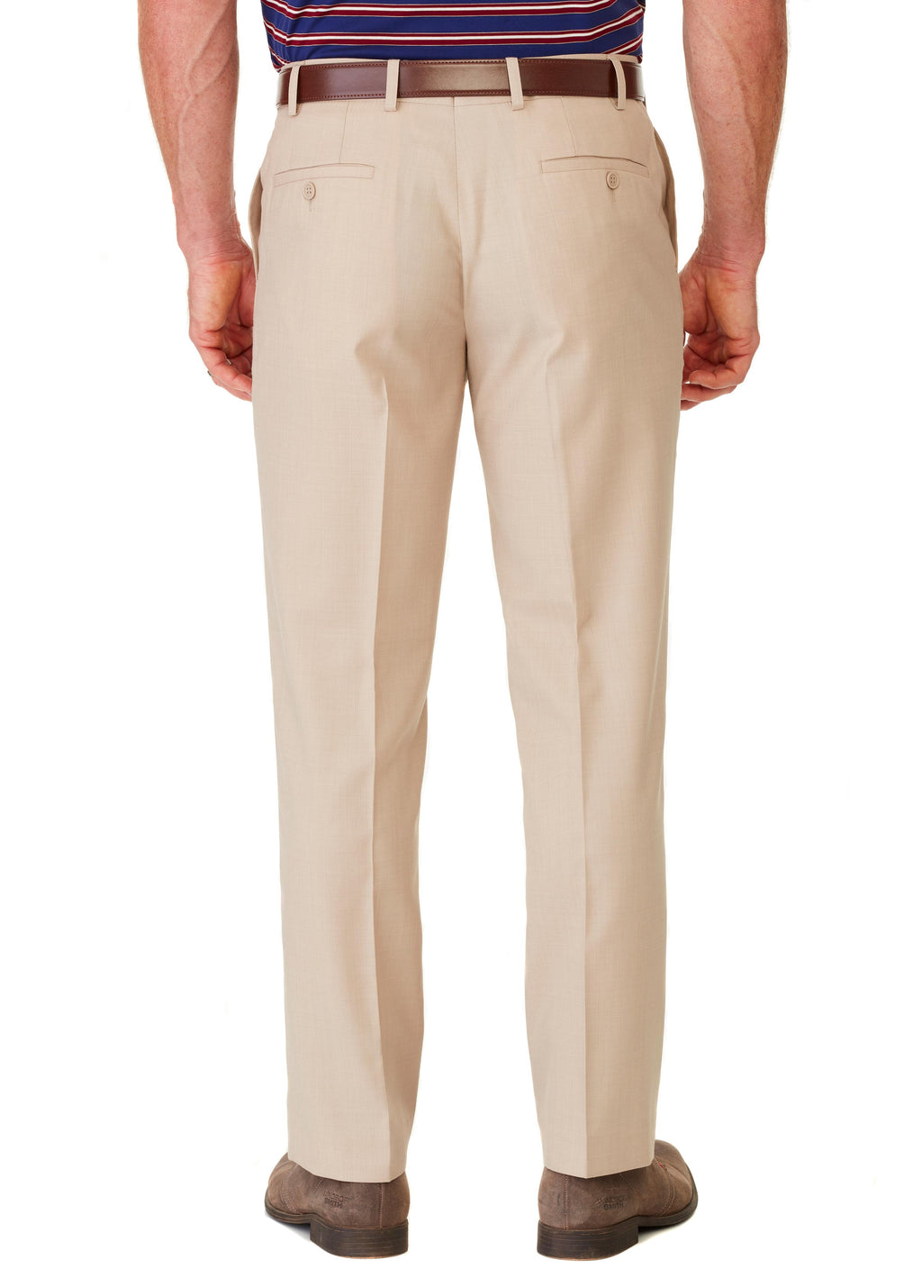 WARATAH FLAT FRONT BONE FLEXIWAIST TROUSER