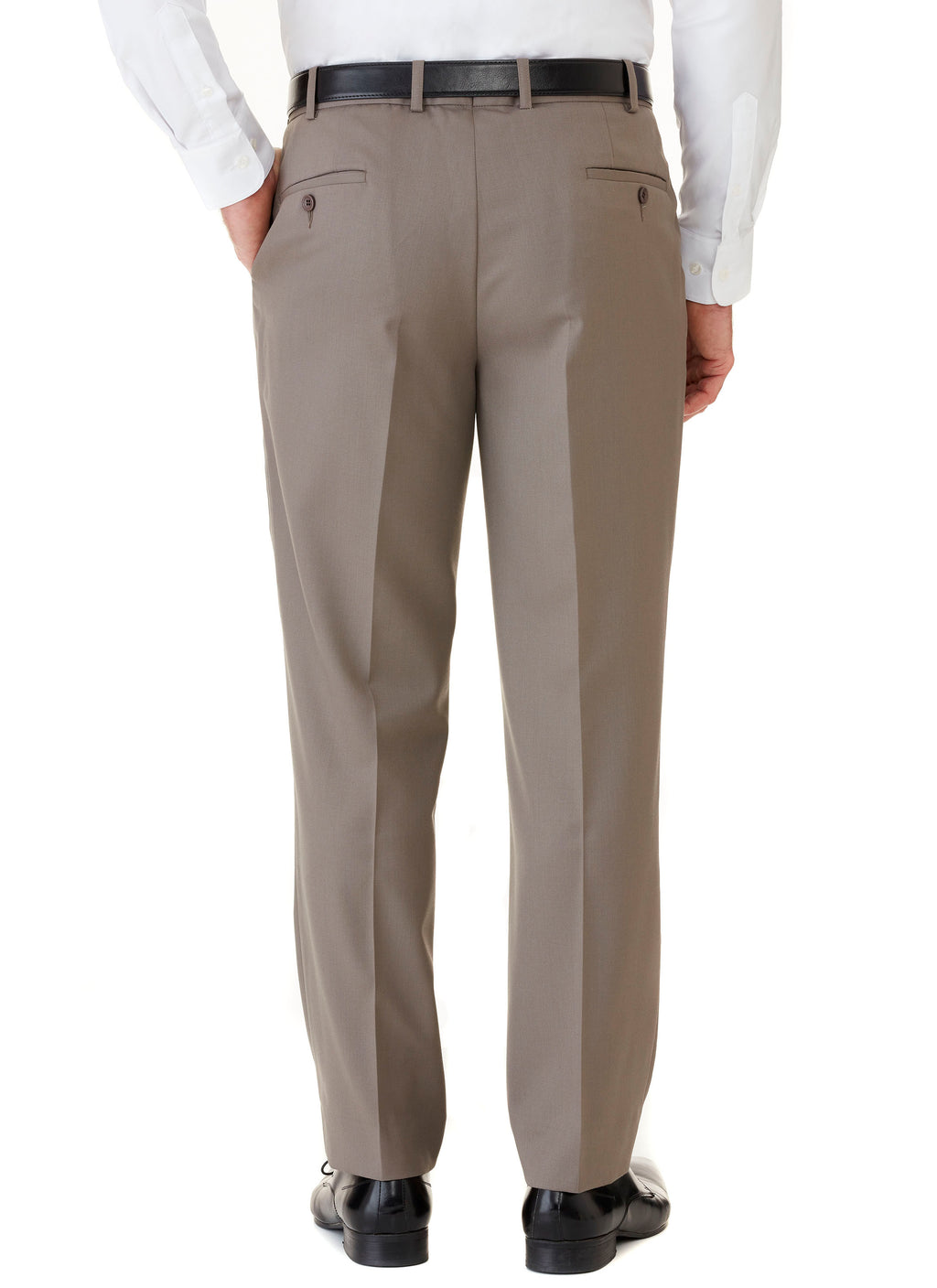 AVOCA WOOL RICH PLEATED TROUSER - TAUPE