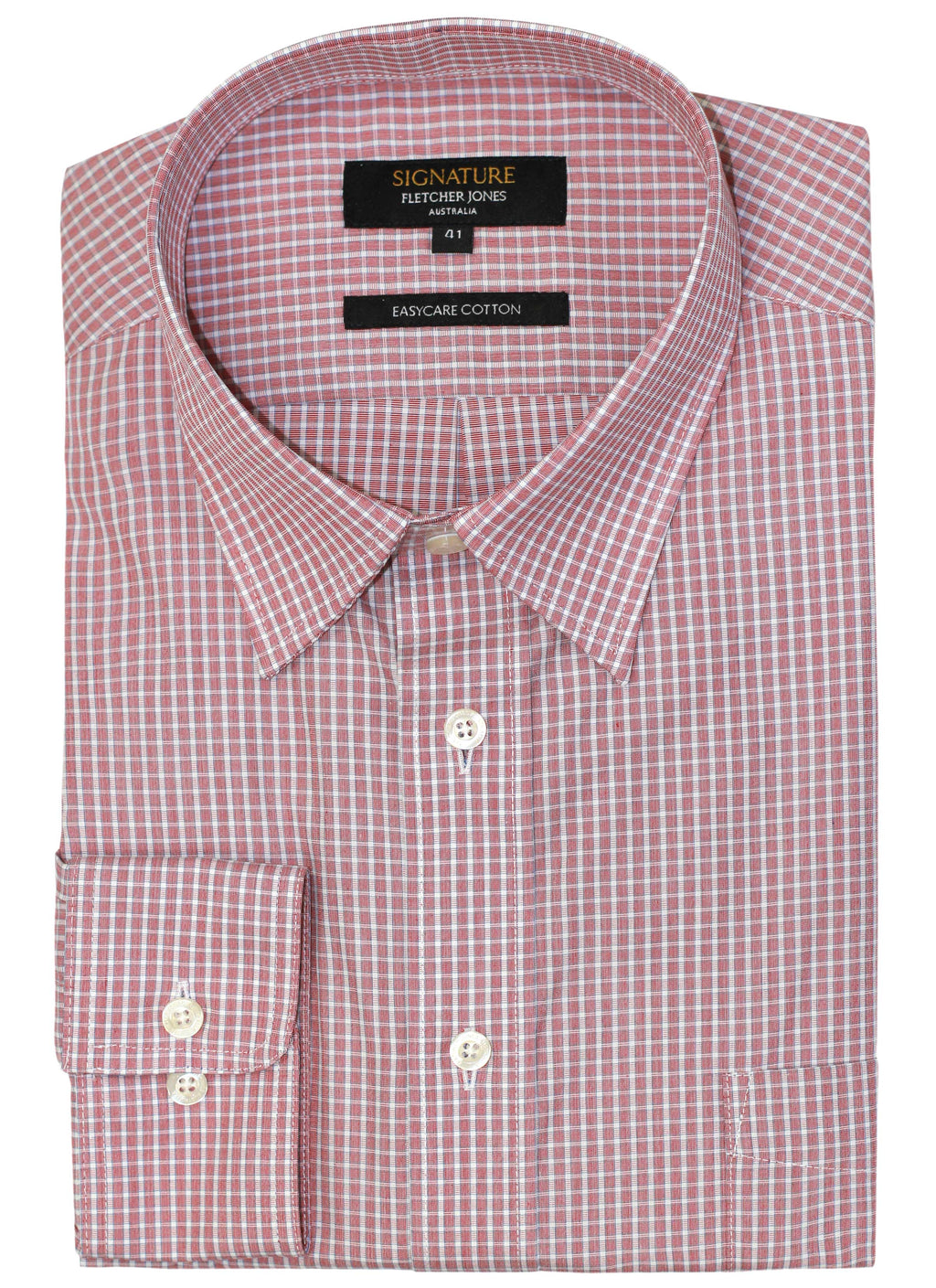 CASCADE CLASSIC FIT BUSINESS SHIRT - RED CHECK