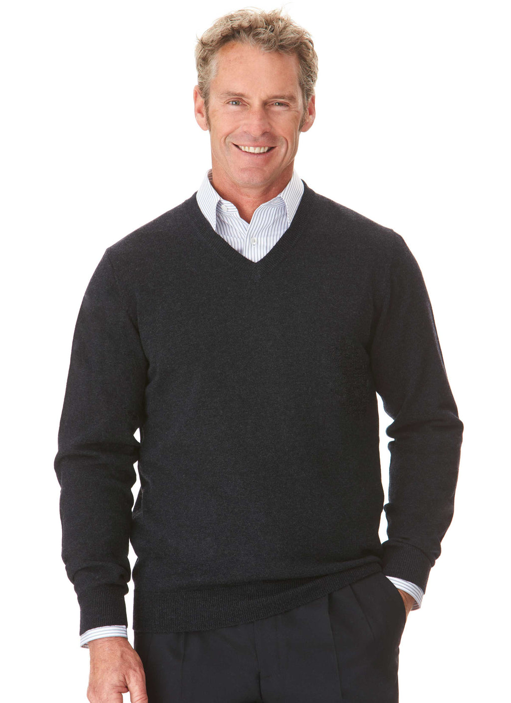 EVANSDALE V-NECK CHARCOAL